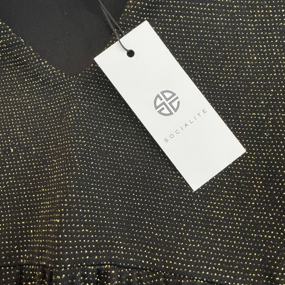 Socialite Sparkly Black and Gold Dress | Size M - Picture 3 of 4